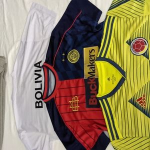 3 soccer shirts